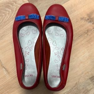 Girl’s flat BOSI red & blue shoes